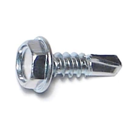 Midwest Fastener Self-Drilling Screw, #10 x 5/8 in, Zinc Plated Steel Flange Hex Head External Hex Drive, 100 PK 03288